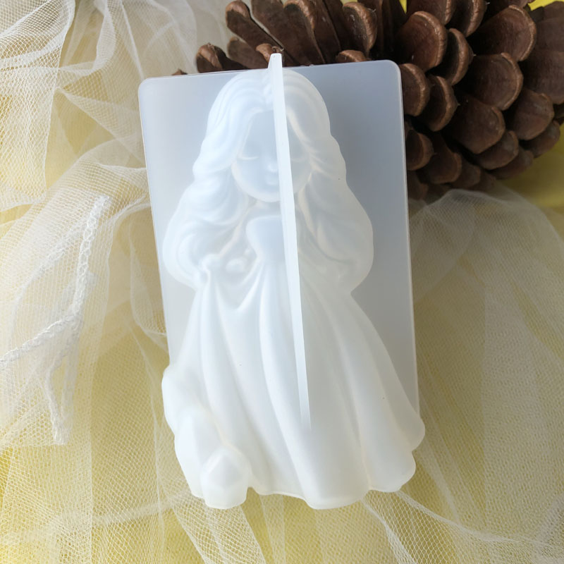 Soap Making Gifts - 3D かわいいプリンセスシリコーンキャンドルモールド天使の女の子石鹸樹脂石膏作る型 DIY 人間チョコレートベーキングツール家の装飾のギフト