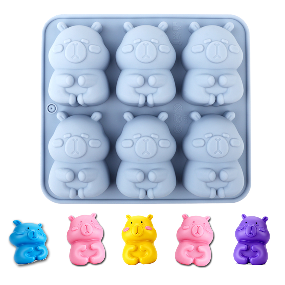 Soap Making Instructions - 1. 可愛らしいカピバラの形をしたシリコン製ケーキ型。チョコレート、ケーキ、プリン、ゼリー、キャンディー、ケーキの飾り、クマの形をしたキャンドル、手作り石鹸、工芸品、その他のキッチン用品の製作に適しています。