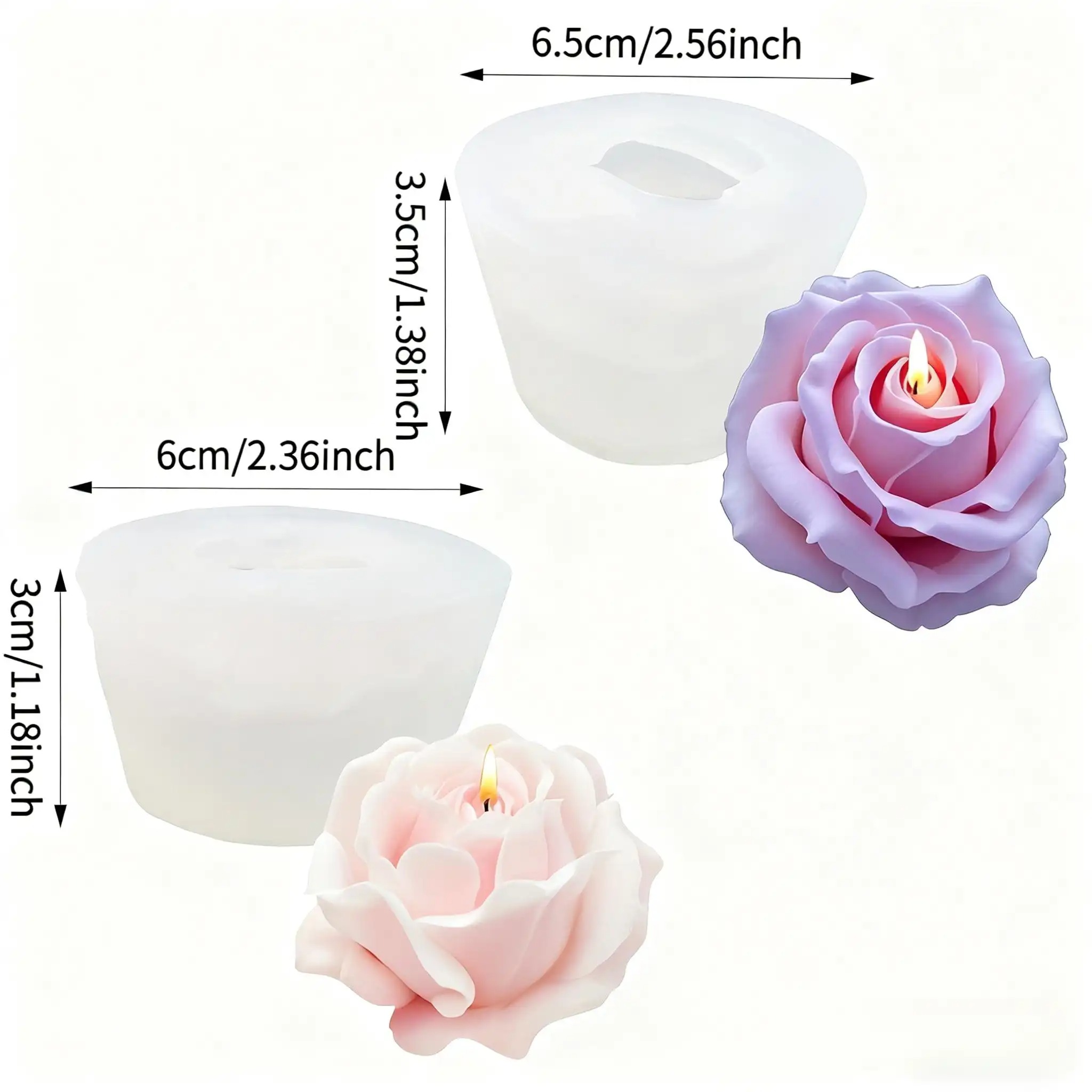 2個入り、ロマンチックな3Dバラのシリコン製キャンドル型 - - Soap Making Gifts のレビューと価格