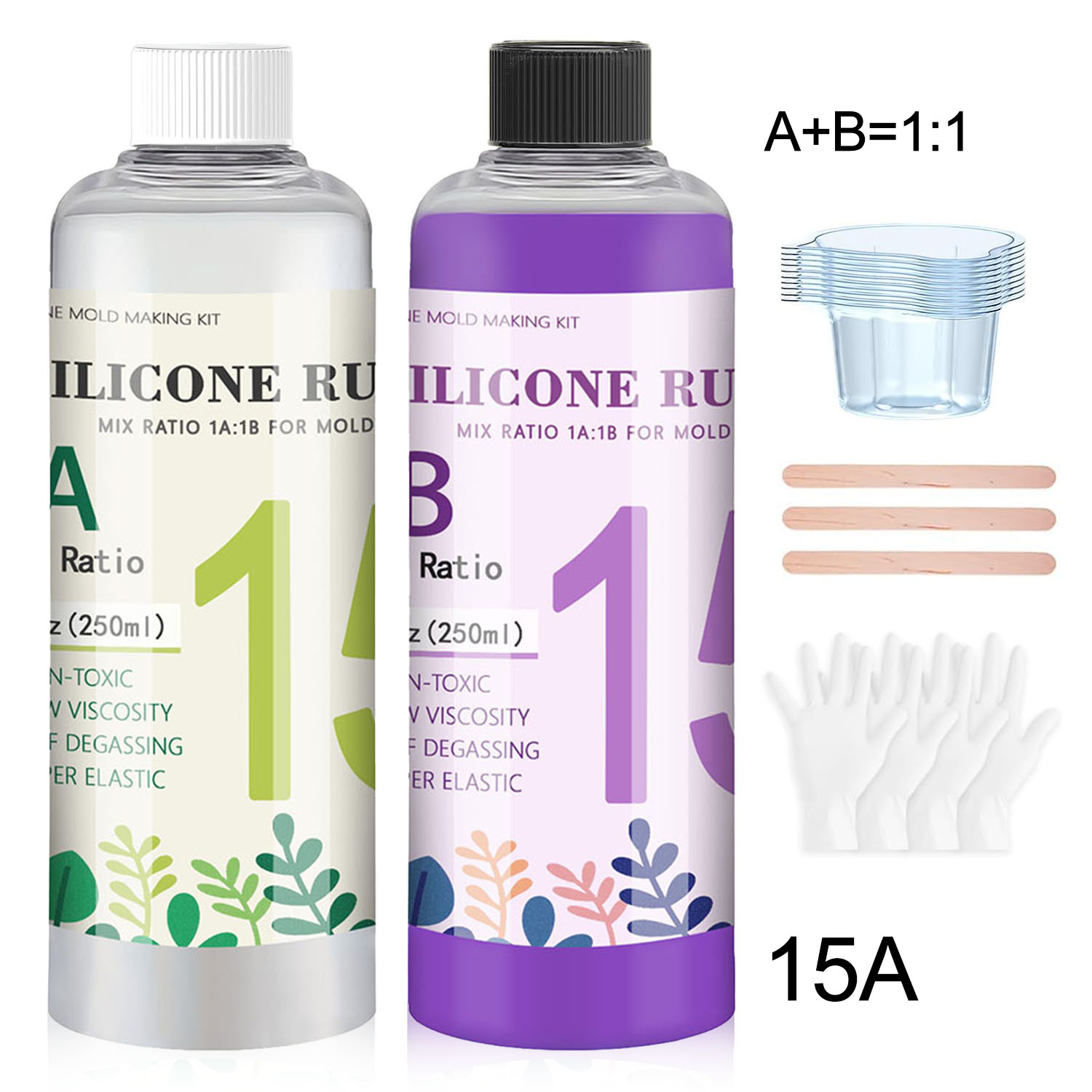 紫色の液体シリコンゴム 1:1 比例 ビジュアルミキシングモ - Soap Making Kit For Beginners のレビューと価格