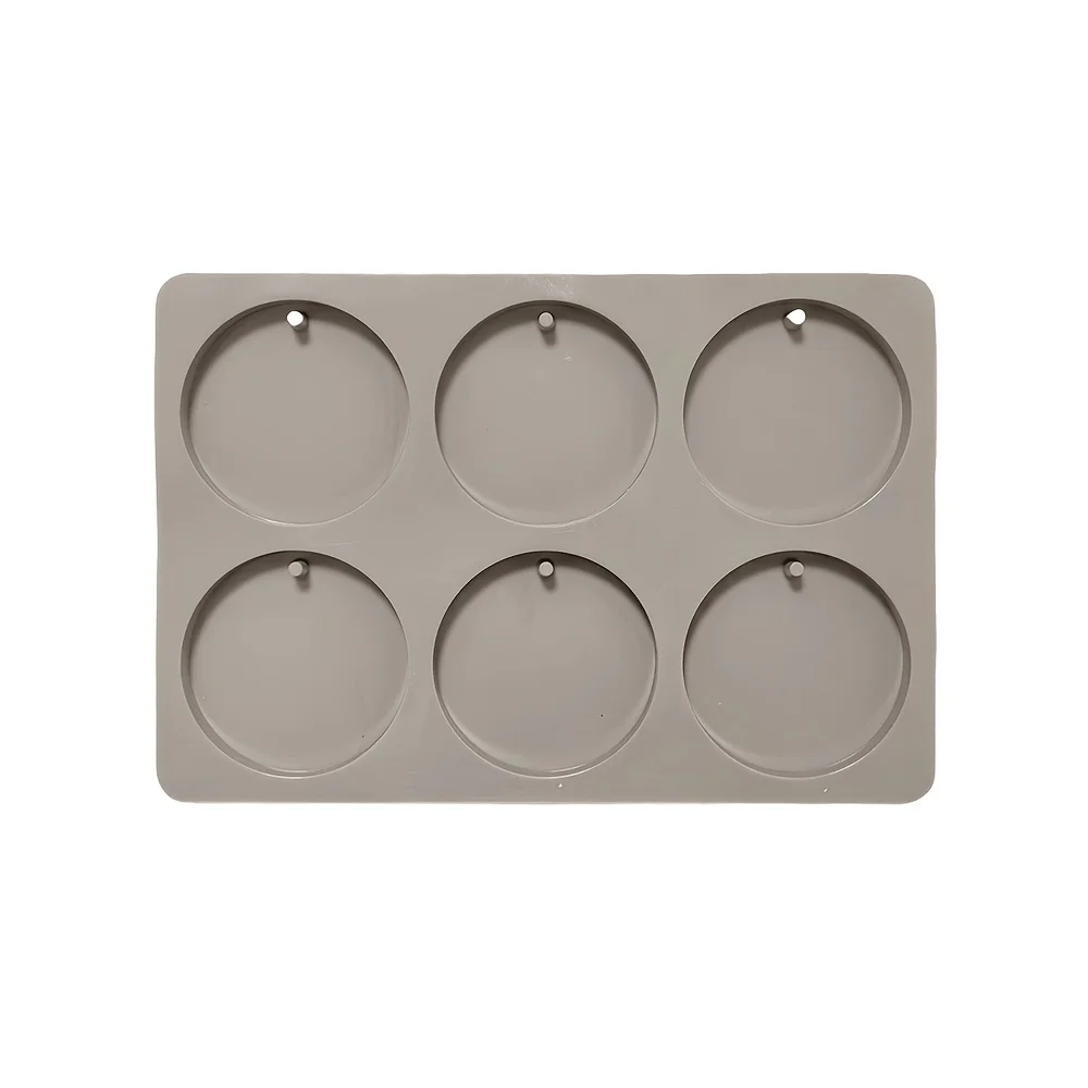 1個入り、6つの空洞を持つ円形のタグ型シリコンモールド。レジ - Soap Making Instructions のレビューと価格